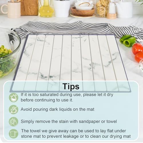 Stone Dish Drying Mat for Kitchen Counter