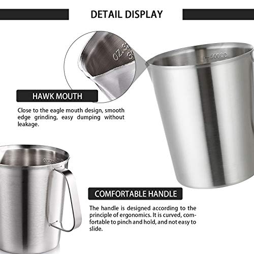 Stainless Steel Measuring Cup Pitcher with Marking with Handle for Milk Froth Latte Art