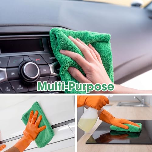 30 Pcs 16 x 16 Inch Edgeless Microfiber Plush Towels for Cars Detailing Drying Wash Polishing Absorbent Cleaning Cloths (30 Count)