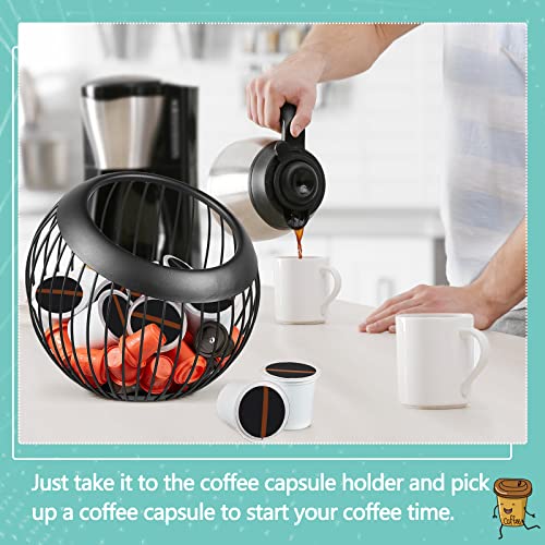 2 Pieces Coffee Pods Holder K Pods Holder Large Capacity Coffee Pod Baskets Stainless Steel Cup Organizer Sturdy for Espresso Capsule Pot Storage Metal Wire Fruit Bowl Snack Storage (2 Count)