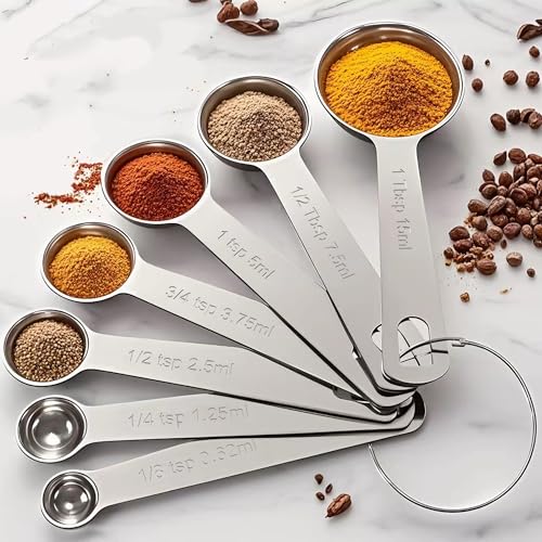 Stainless Steel Measuring Cups & Spoons Set (7 Count)