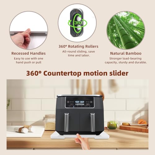 360°Rolling Tray Bamboo Appliance Slider for Breville Espresso Machine