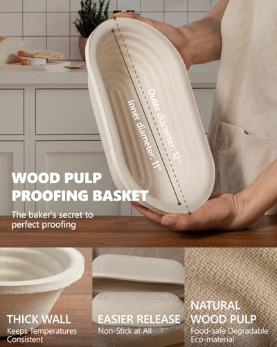 Wood Pulp Banneton Bread Proofing Baskets Set of 2