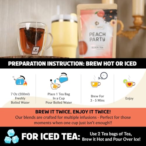 Peach Black Tea Bags (50 Count)