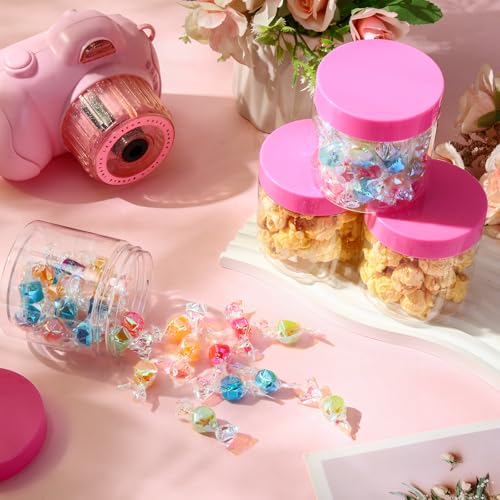 4 Pcs Plastic Jars Wide Mouth with Lids (4 Count)