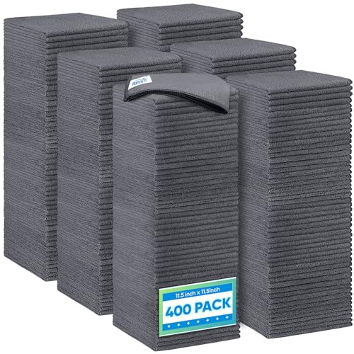 Grey Microfiber Cleaning Cloth 400 Pack (400 Count)