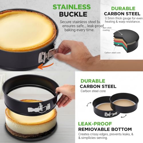 3 Piece Nonstick Springform Pan Set