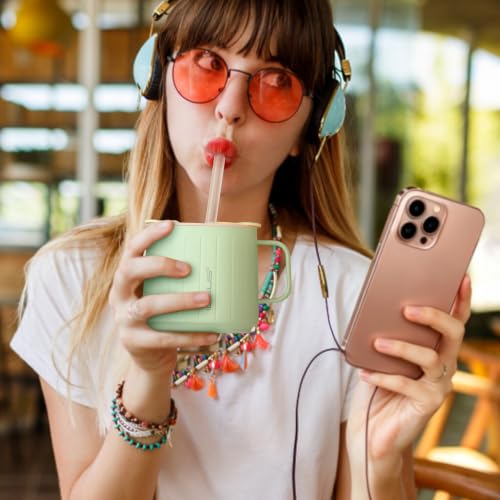 14 oz Insulated Coffee Mug with Lid and Straw