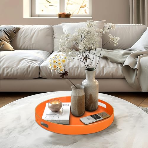 13" Orange Decorative Tray