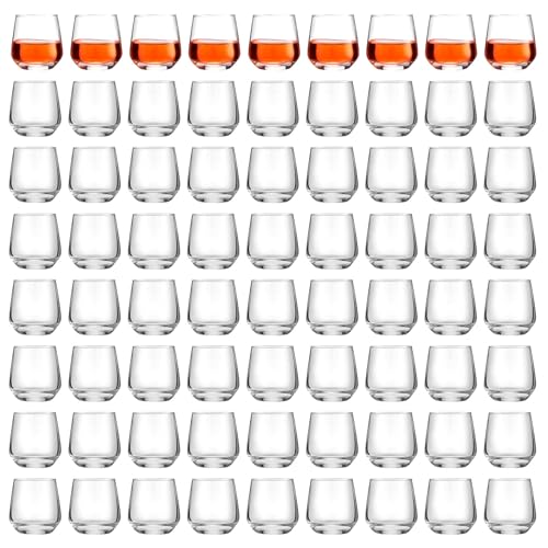 72 Pack Shot Glasses 3.25 oz Tequila Heavy Base Whiskey Tasting Glass Cups Small Liquor and Spirit Bar Shooter for Drinking Tasting Espresso Beer Juice (72 Count)
