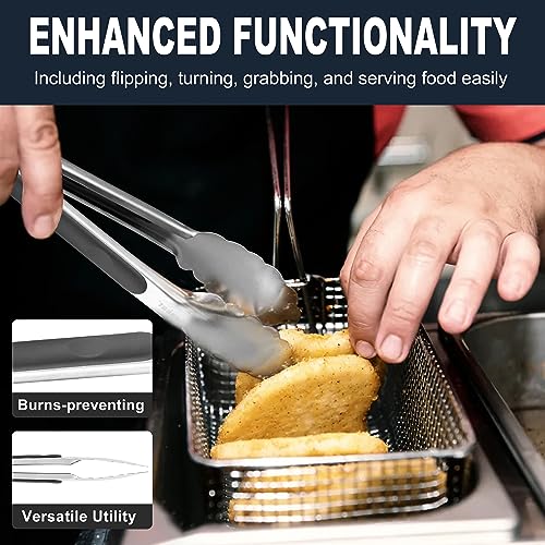 3 Pack 7" Mini Stainless Steel Locking Tongs (3 Count)