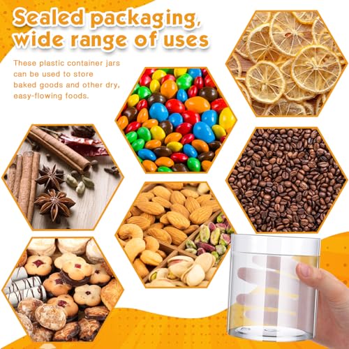 4 Pcs Plastic Jars Wide Mouth with Lids