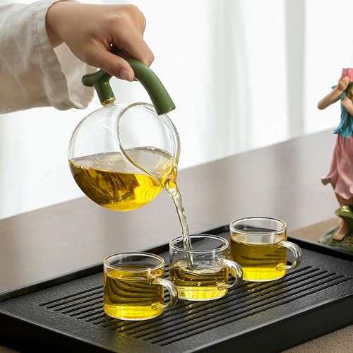 Glass Kungfu Teapot Set Tea maker with Infuser Semi Automatic Tea Set