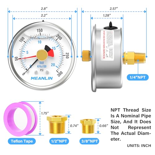 0~300Psi Stainless Steel 1