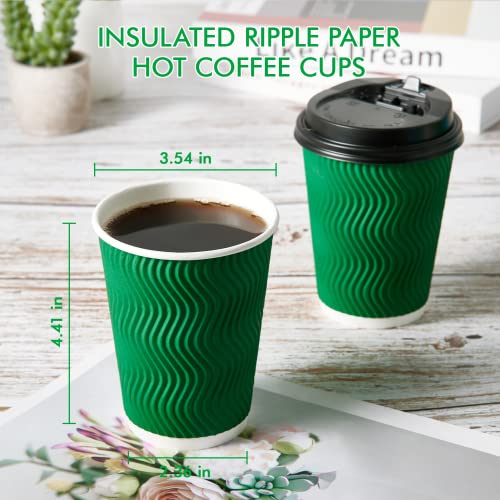 100 Count 12 oz Coffee Cups with Lids