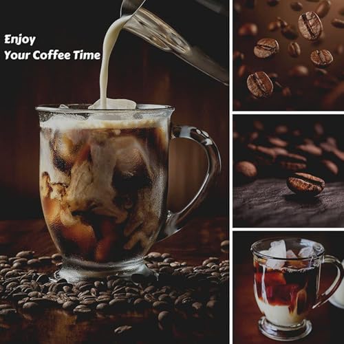 Clear Glass Coffee Mugs Set of 4 (4 Count)