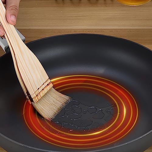 3PCS Pastry Brushes Basting Oil Brush with Goat Bristles and Hardwood Handles BBQ Cooking Baking Brush for Baking