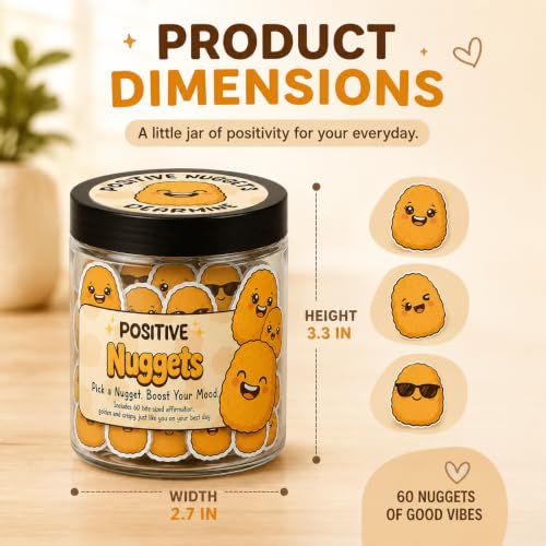 Positive Chicken Nuggets Jar with 60 Affirmation Cards