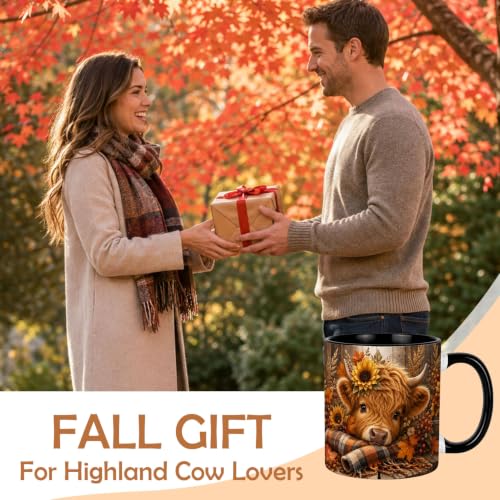 Fall Sunflower Highland Cow Coffee Mug