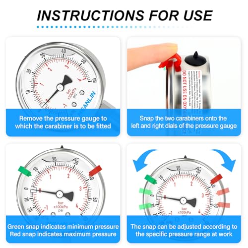 30inHG~60Psi Vacuum Pressure Gauge 316 Stainless Steel Joint 1