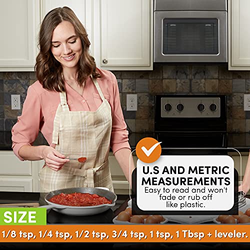 Nesting Stainless Steel Measuring Spoons Set of 7 with Leveler