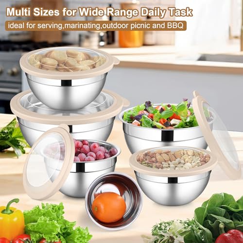 6 PCS Mixing Bowls with Visible Lid (12 Count)