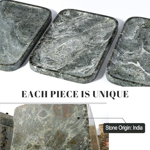 Marble Tray 12"x8" Natural Marble Vanity Tray for Countertop Bathroom Kitchen Dresser