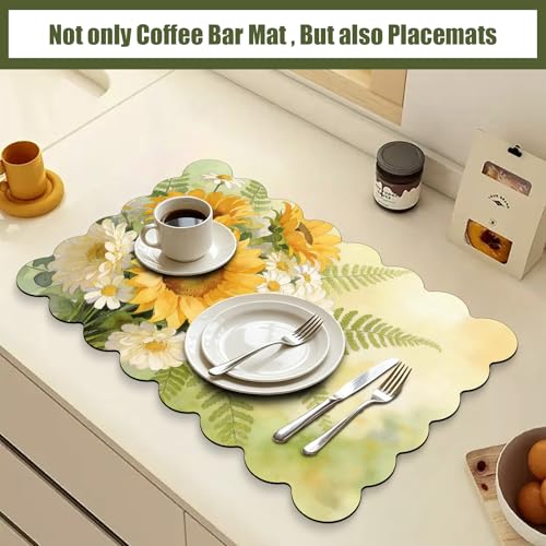 Scalloped Dish Drying Mats for Kitchen Counter