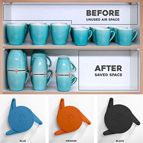 Mug Stackers for Kitchen Cabinets (6 Count)