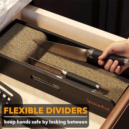 Knife Drawer Organizer Bamboo Insert Dock