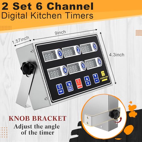 2 Pack Commercial Digital Kitchen Timer for Cooking (2 Count)