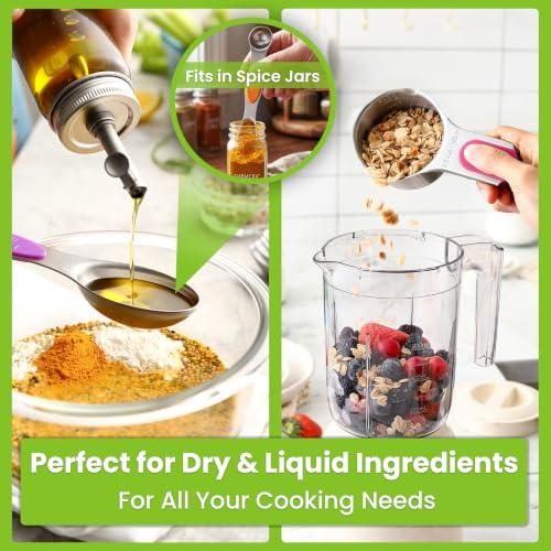 Magnetic Measuring Cups & Spoons Set of 15 with Levelers