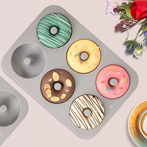 Non Stick Silicone Donut Pan for 6 Doughnuts (3.5 Count)