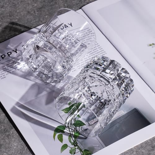 Crystal Whiskey Glasses Set of 2 Old Fashioned Glasses Stemless (2 Count)