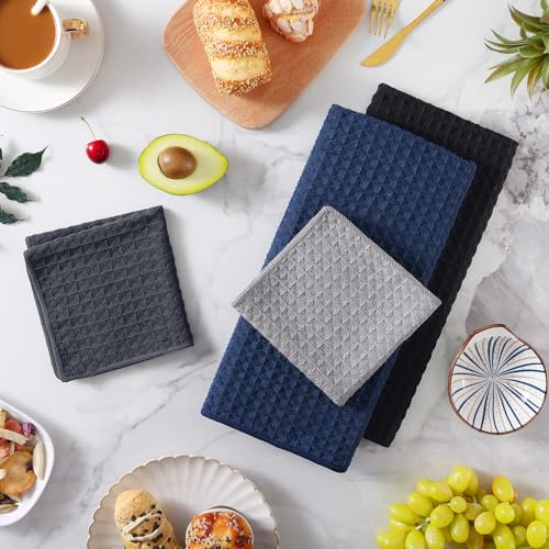 Microfiber Waffle Weave Kitchen Towels Set (8 Count)