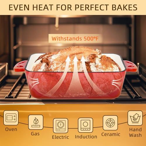 9x5 Enameled Cast Iron Loaf Pan with Lid