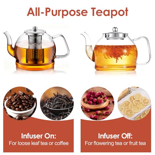 1800ml Glass Teapot with Infuser