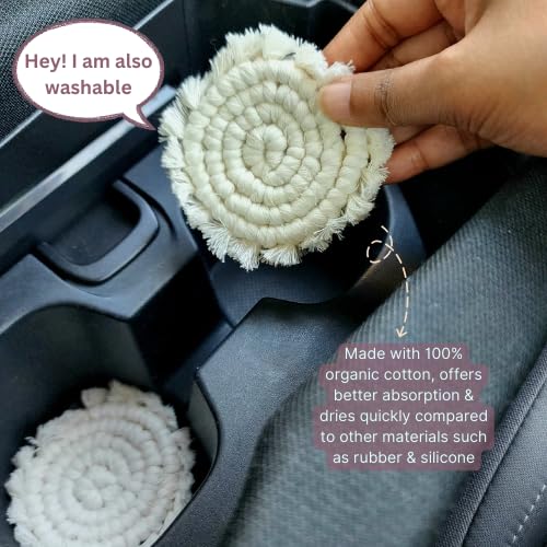 Cotton Car Coasters for Cup Holders (2 Count)