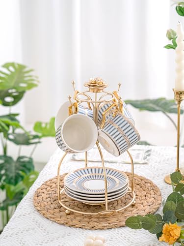 Ceramic Coffe Cups and Saucer Sets (7 Count)