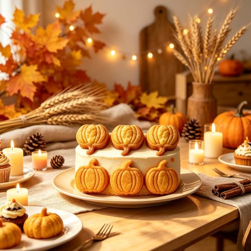 2PCS Pumpkin Cake Pan Fall Silicone Molds Mold Pumpkin Cake Mold (2 Count)