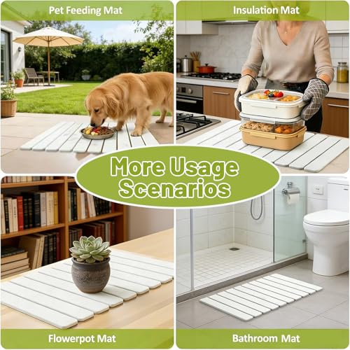 Large Stone Dish Drying Mat for Kitchen Counter