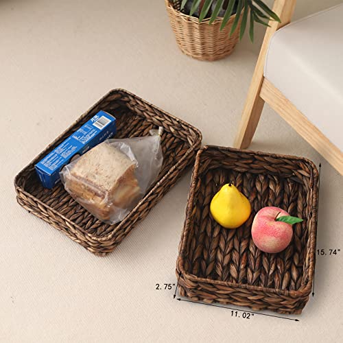 Water Hyacinth Woven Serving Tray Rectangular Hand