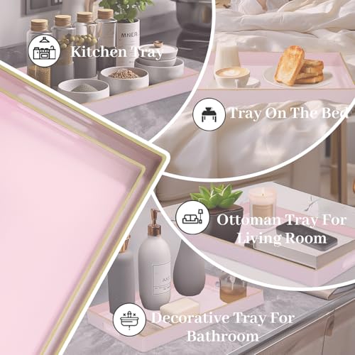 Pink Serving Tray with Handles