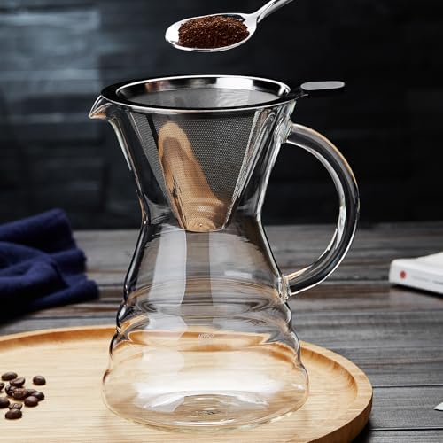 Pour Over Coffee Maker with Permanent Stainless Filter 27 fl oz (27 Fl Oz)