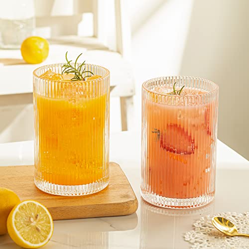 Vintage Ribbed Glassware Set (4 Count)