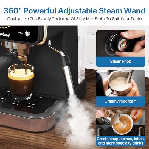 20 Bar Espresso Machine with Detachable Milk Frother