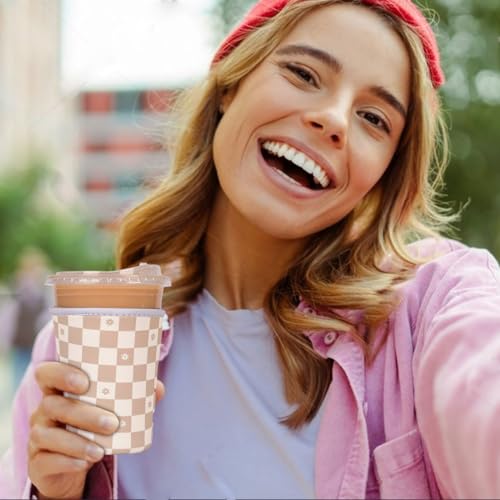 Reusable Insulated Neoprene Iced Coffee Cup Sleeve (3 Count)