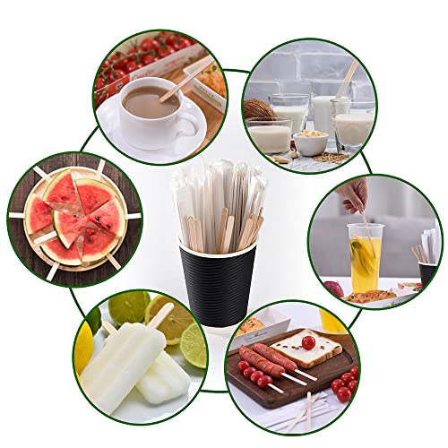 5.5" 1000pcs Individually Wrapped Coffee Stirrers Wood