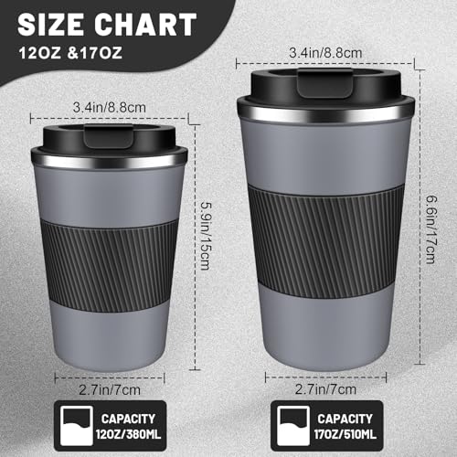 Insulated Coffee Tumblers with Flip Lid 12oz