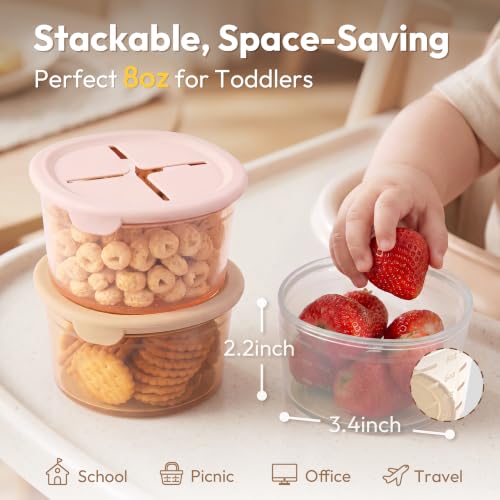 Silicone Snack Containers for Kids & Toddlers (8 Fl Oz)